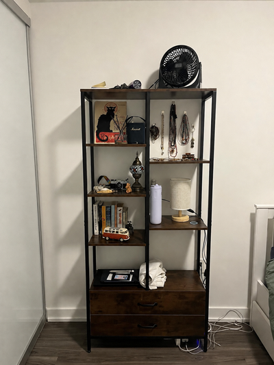 Shelf with 2 Drawers – Dark Brown & Black, View more