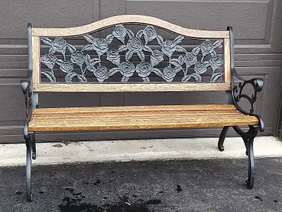 Cast Iron and wood bench -rebuilt , View more
