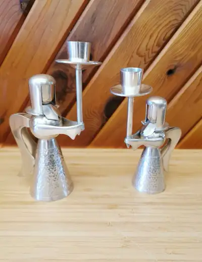 Set of 2 Banka Tin Angel Candle Holders , View more