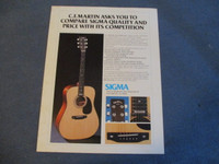 C.F. MARTIN SIGMA ACOUSTIC GUITAR 1980 ADVERT & 3 PAGES PACKAGES