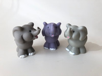 Lot of 3 Fisher Price Little People Elephants Troop purple grey
