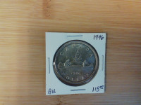 1946 Canada $1   80% silver Au coin!!