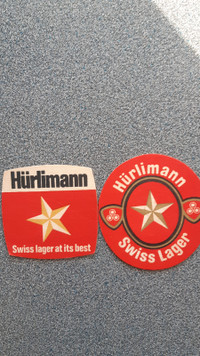 2 Sous-verre en carton Hürlimann Swiss Lager Cardboard Coaster