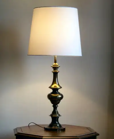 Tri-light TABLE LAMP with white shade, View more