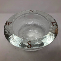 Art Glass Bowl Compass Cardinal Directions North South East West