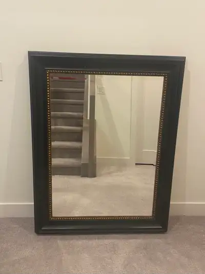 Large mirror with wooden frame, View more