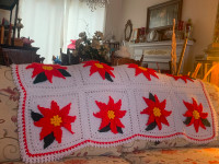 Lovely Christmas Poinsettia crocheted caftan