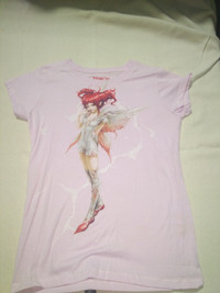 shirt: Trick brand red head fairy in white pink shirt NEW