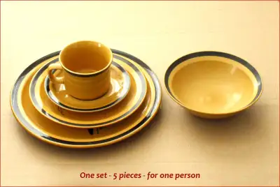 A Pottery Dinner Set for 8 For Sale, View more