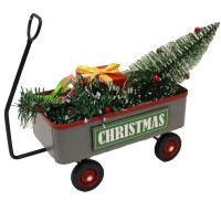 Christmas Wagon with Tree Decor NEW MINT