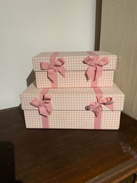 Decor boxes Gingham pink and white