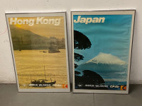 VINTAGE CANADIAN PACIFIC AIR LITHOGRAPHED ADVERTISING SIGNS $60