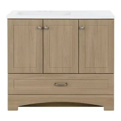 36.5”W Bathroom Vanity with Marble Top – BRAND NEW, View more