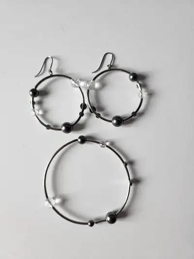 Swatch jewelry Spheritrea earrings and necklace / Swatch boucle, View more