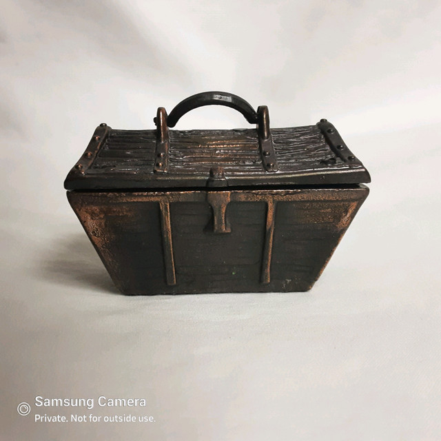 Miniature bronze treasure chest, pencil sharpener in Arts & Collectibles in Calgary