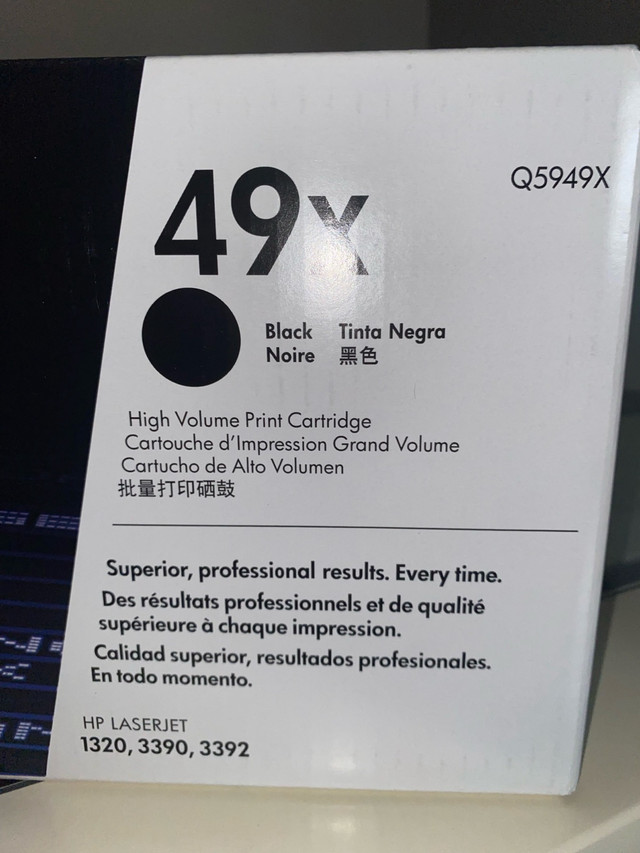 HP Q5949X 49X Black High Yield Toner Cartridge HP LaserJet 1320, in Printers, Scanners & Fax in Ottawa - Image 2