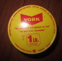 Vintage York Peanut Butter Jar Advertising 1960's/70's Canada