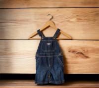 OSHKOSH B'gosh Dark Wash Denim Overall Shorts 24 Months