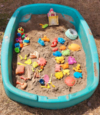 Bac à sable (sable et jouets inclus)