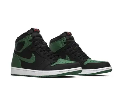Air Jordan 1 Retro High OG Black/Pine Green-White-Gym Red, View more