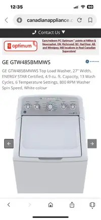 GE Top Load Washer for Parts