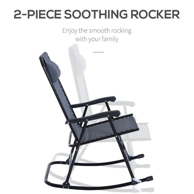 2pc Patio Foldable Rocking Chair Set  in Hobbies & Crafts in Markham / York Region - Image 4