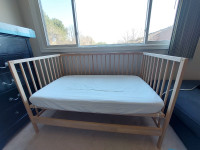 Baby crib frame and mattress