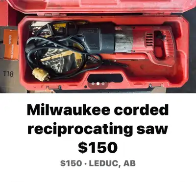 Milwaukee Reciprocating Saw with extra blade, View more