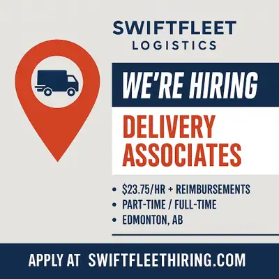 Company: SwiftFleet Logistics Location: Edmonton, Alberta Job Type: Part-Time / Full-Time Start Date...
