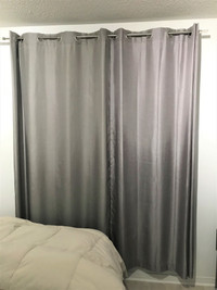 Grey Grommet Curtain Panels Light Filtering 84"X52" Bouclair