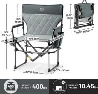 *NEW* Heavy Duty Folding Camping Chair w/ Side Table