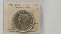 Canada $1 1951 – ICCS MS60