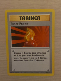 Pokemon SHADOWLESS Trainer Super Potion card - base set