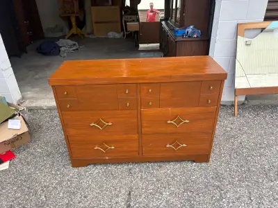 Free delivery used Mid-Century Style Wooden Dresser, View more