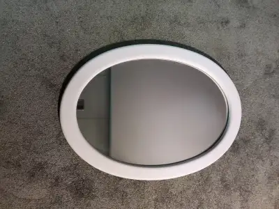 Large Wall Hanging White Oval Mirror, View more
