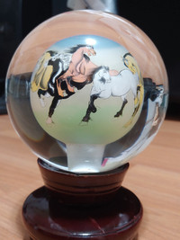 100% Unique Reverse Painting Glass Globe 8 Horses Running