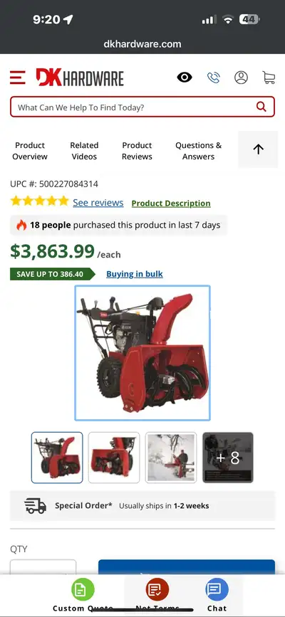 Toro Snowblower (Power Max 1030 OHAE), View more