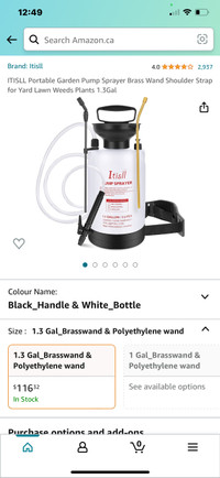 ITISLL Portable Garden Pump Sprayer Brass Wand Shoulder Strap fo