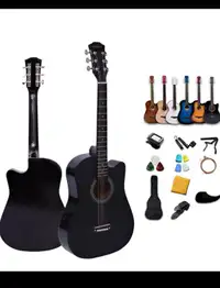 38 inch Acoustic Guitar 3/4 Size Cutaway Basswood Guitar for Beg