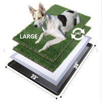 Large Dog Artificial Grass Litter Box Toilet with Tray | 34×23