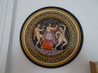 Vintage Greek hanging plate Featuring God Dionysus