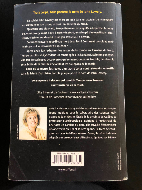 DIVERS THRILLERS DE KATHY REICHS (8$ chaque) dans Ouvrages de fiction  à Longueuil/Rive Sud - Image 3