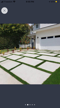 Concrete and artificial turf installation