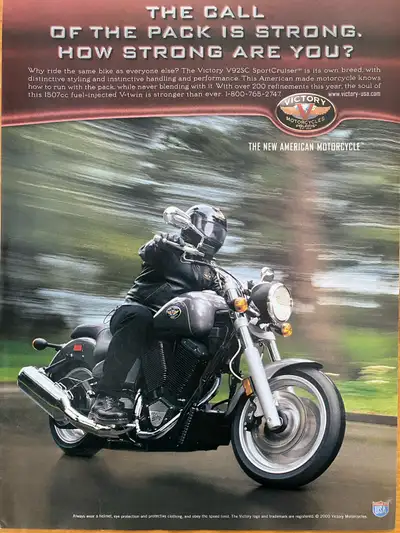 2001 Victory V92SC SportCruiser Original Ad, View more