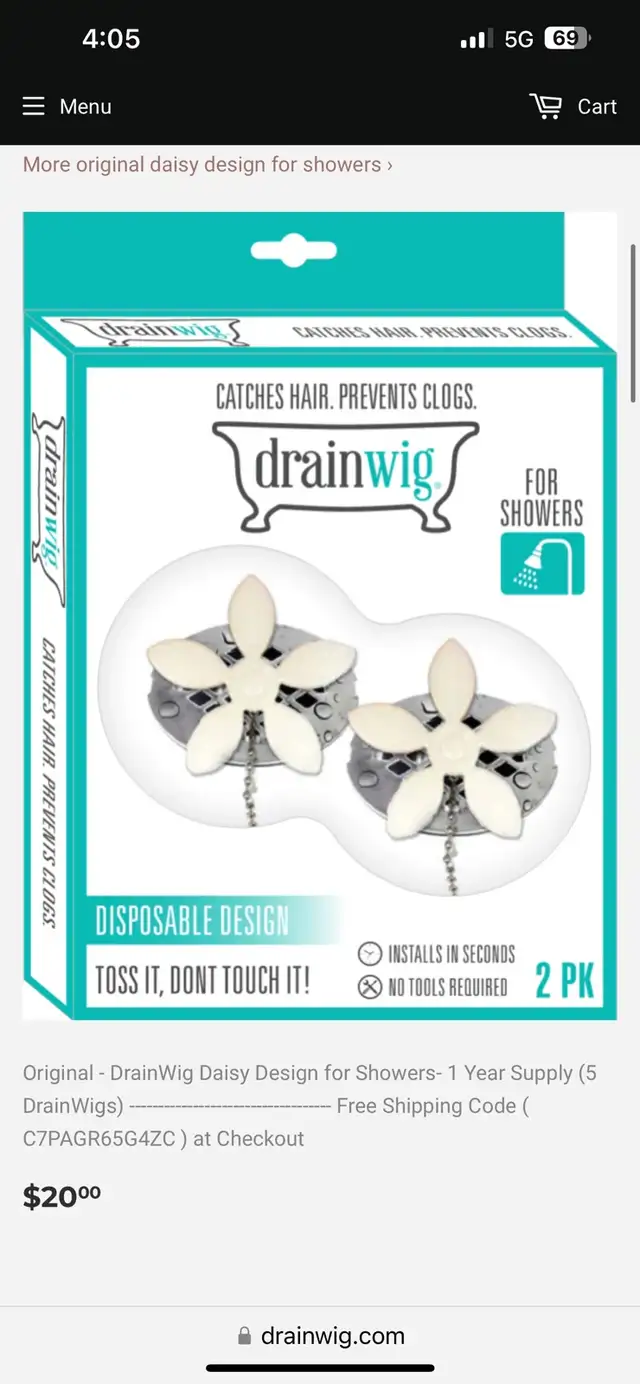 BNIB Drain Wig 2 pack in Bathwares in Markham / York Region - Image 6