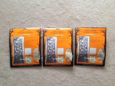 NEW - 3pks of Halloween Decorative Freaky Fabric, View more