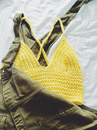 Handmade crocheted crop tops