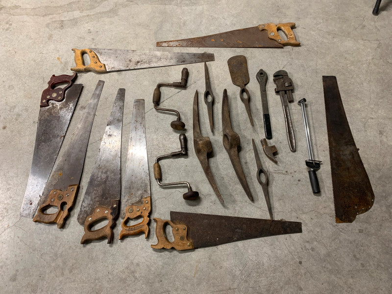Hand saw and hand tools, used for sale  