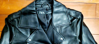 Zara biker vegan leather jacket