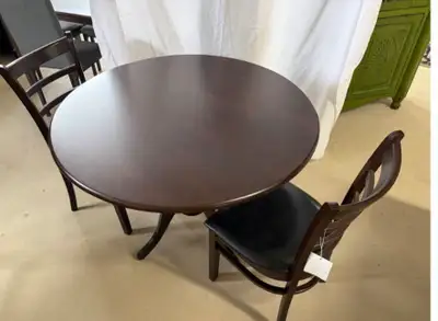 New Round Dining Table and Two Chairs, View more